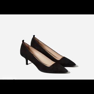 Everlane Editor Heel Black Suede Pointed Toe Shoe